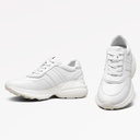 STRIDE Elevator Sneakers For Women - Casual Height Increasing Shoes - White Cowhide Leather Women Sneakers 6cm/ 2.36 Inches