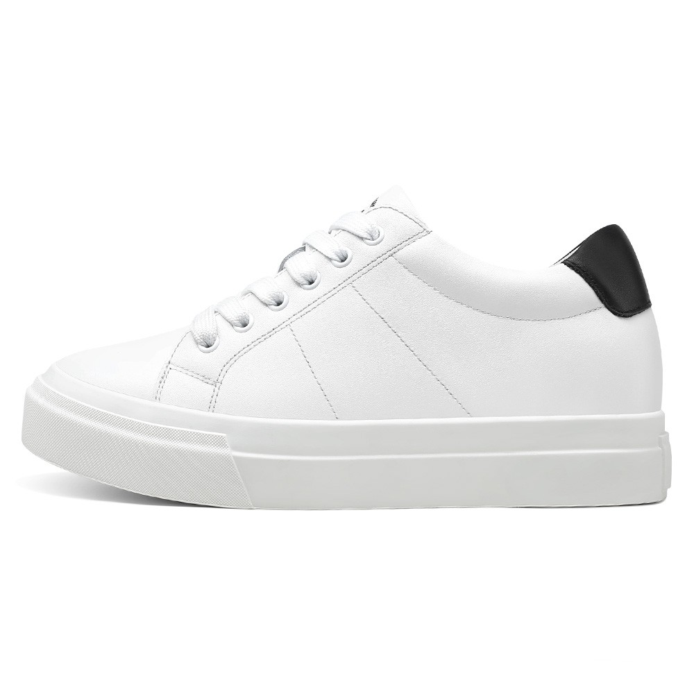 STRIDE Elevator Shoes For Women - Women Platform Shoes - Casual White Sneakers For Women 6CM / 2.36 Inches