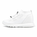 STRIDE Elevator Sneakers For Women - Sneakers To Look Taller - White Knit Sneakers 8cm / 3.15 Inches