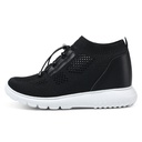 STRIDE Elevator Sneakers For Women - Sneakers To Look Taller - Black Knit Sneakers 8cm / 3.15 Inches