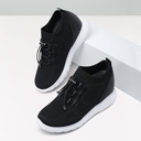 STRIDE Elevator Sneakers For Women - Sneakers To Look Taller - Black Knit Sneakers 8cm / 3.15 Inches