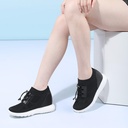 STRIDE Elevator Sneakers For Women - Sneakers To Look Taller - Black Knit Sneakers 8cm / 3.15 Inches