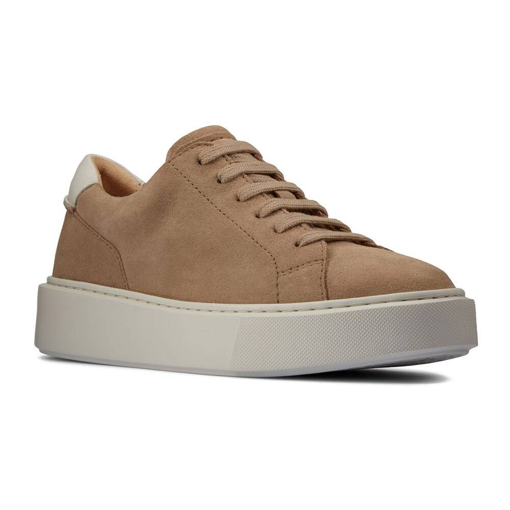 STRIDE 7 CM / 2.76 Inches Sand Suede Women Elevator Wedge Sneakers