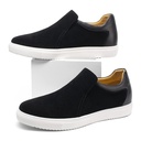 STRIDE Height Enhancing Shoes For Men - Shoes With Hidden Heel - Black Suede Slip-On Casual Shoes 6 CM / 2.36 Inches