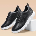 STRIDE Elevator Shoes For Men - Mens Sneakers That Make You Taller - Black Leather Sneakers 6 CM / 2.36 Inches