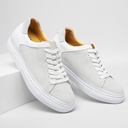 STRIDE Height Increasing Shoes For Men Casual Elevator Shoes White Suede Casual Sneakers 7CM / 2.76 Inches Taller