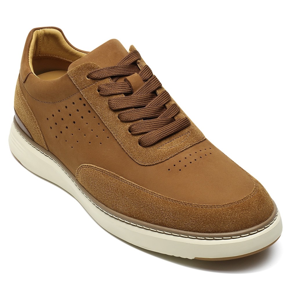 STRIDE Elevator Sneakers - Brown Casual Mens Sneakers That Make You Taller 6CM / 2.36 Inches
