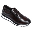 STRIDE Casual Elevator Shoes For Men - Leather Hand Painted Casual Shoes - Coffee - 6 CM/2.36 Inches Taller