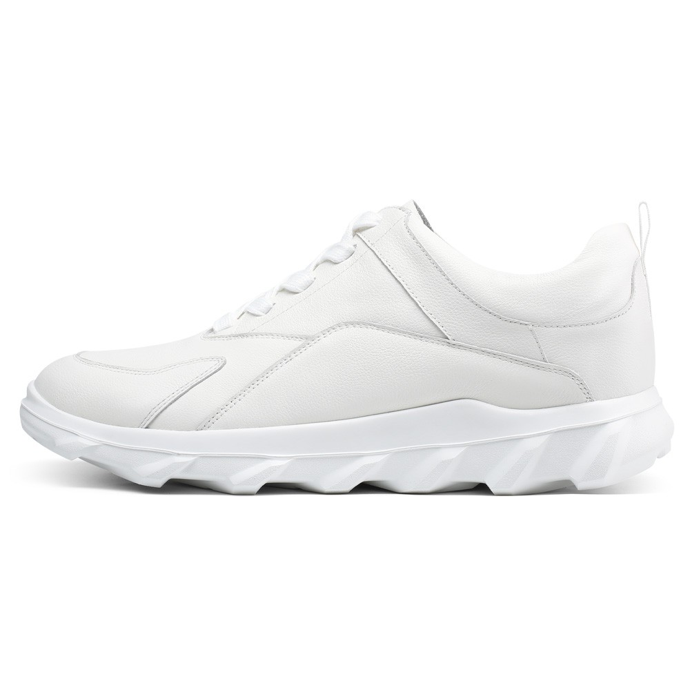 STRIDE Elevator Shoes For Men - Mens Sneakers That Make You Taller - White Leather Sneakers 6 CM / 2.36 Inches