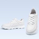 STRIDE Elevator Shoes For Men - Mens Sneakers That Make You Taller - White Leather Sneakers 6 CM / 2.36 Inches