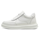 STRIDE Taller Sneakers - Mens Elevator Shoes - White Leather Casual Sneakers 6cm / 2.36 Inches