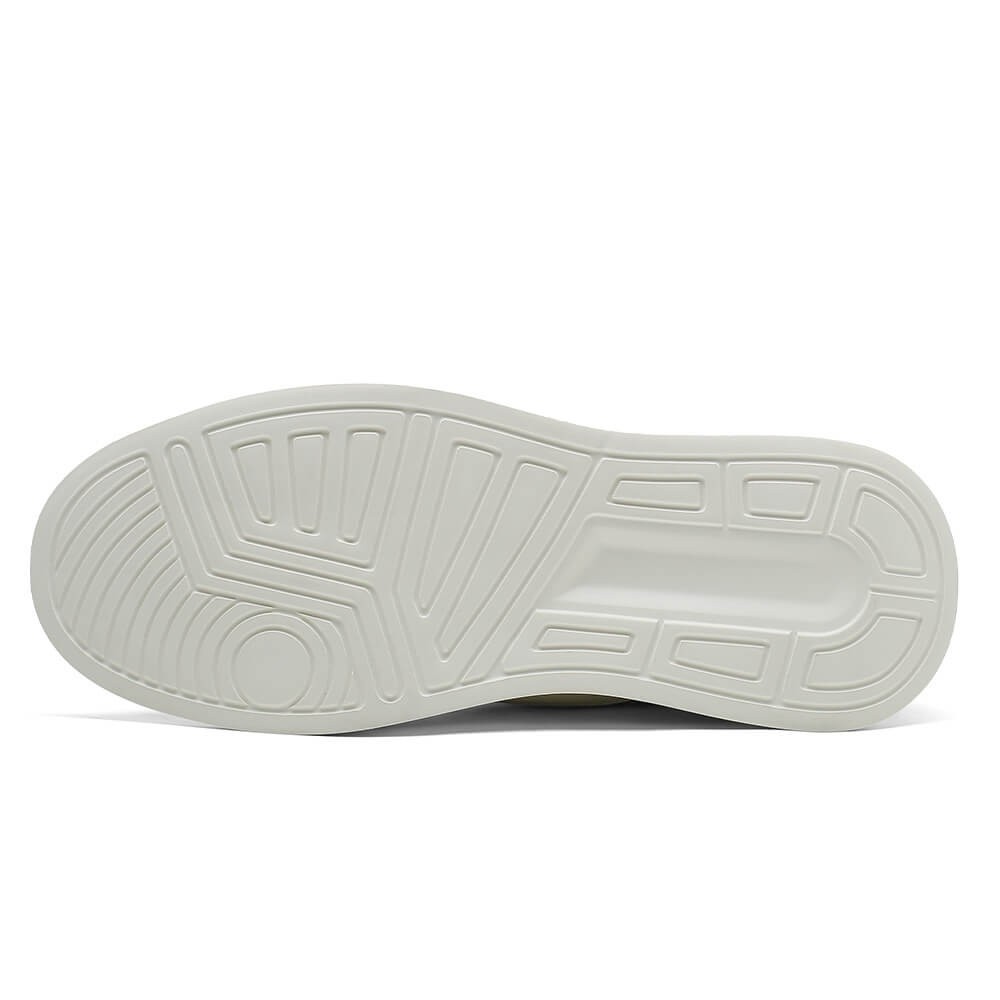 STRIDE Taller Sneakers - Mens Elevator Shoes - White Leather Casual Sneakers 6cm / 2.36 Inches