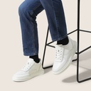 STRIDE Taller Sneakers - Mens Elevator Shoes - White Leather Casual Sneakers 6cm / 2.36 Inches
