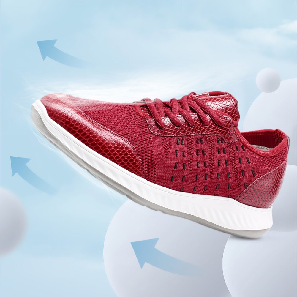 STRIDE Taller Shoes - Sneakers That Make You Taller - Red Knit Sneakers For Men 5 CM / 1.95 Inches