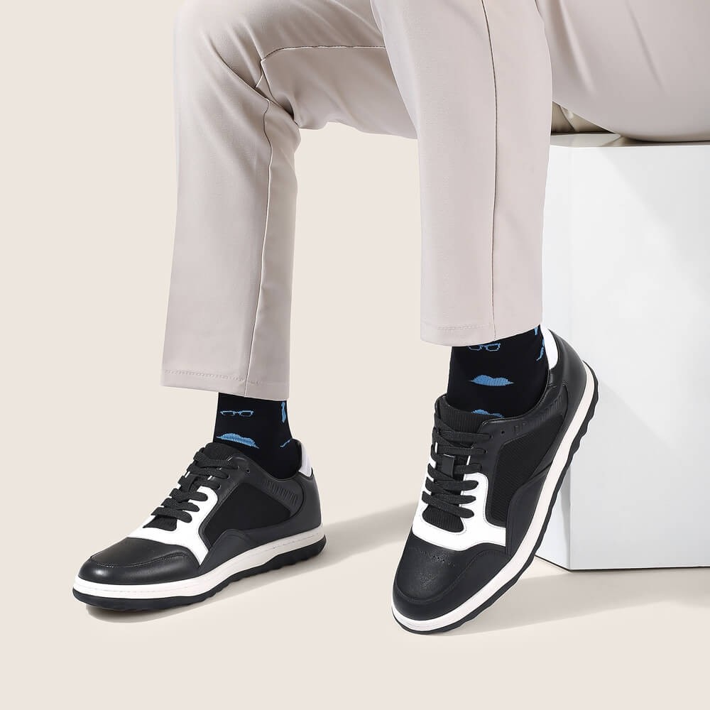 STRIDE Men Shoes Taller - Sneakers That Make You Taller Men - Black Stylish Sneakers 5 CM / 1.95 Inches