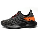 STRIDE Height Increasing Trainers Knit Elevator Sports Shoes Lightweight Men Taller Shoes Gray / Orange 6CM / 2.36 Inches