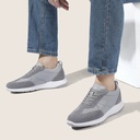 STRIDE Tall Men Shoes - Mens Sneakers That Make You Taller - Gray Suede Leather Sneakers 6 CM / 2.36 Inches