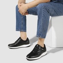 STRIDE Tall Men Shoes Sneakers - Casual Men Leather Black Height Increasing Sneakers 6cm / 2.36 Inches