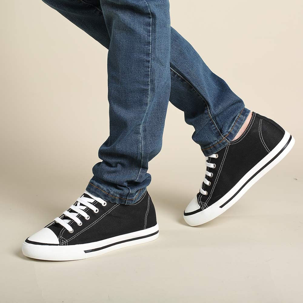 STRIDEClassic Height Increasing Shoes Mens Tall Shoes Board Canvas Athletic Sports Solid Shoes 6CM / 2.36 Inches