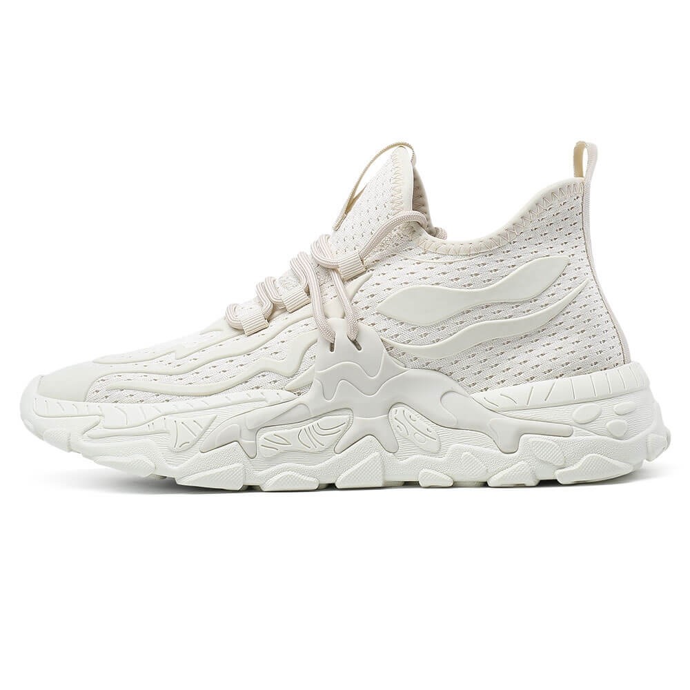 STRIDE Sneakers To Look Taller - Height Increase Sports Shoes - Apricot Knit Sneakers 7CM / 2.76 Inches