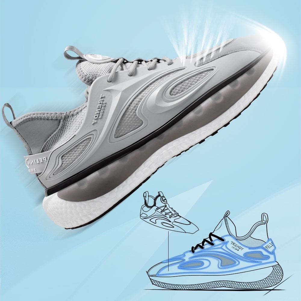 STRIDE Tall Men Shoes - Height Increasing Sneakers - Gray Knitted Fabric Men Sneakers That Make You Taller 7 CM / 2.76 Inches