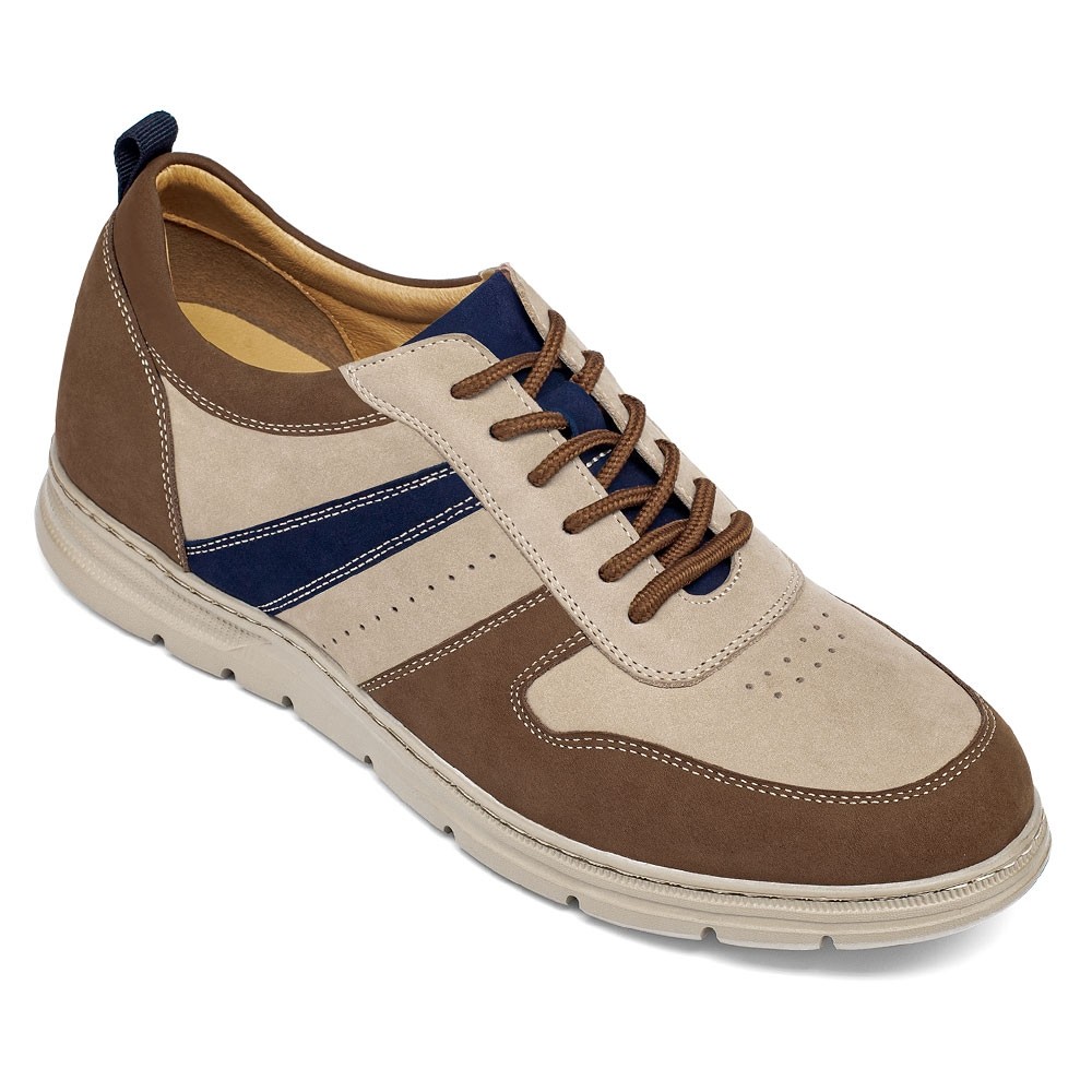 STRIDE Elevator Sneakers - Shoes That Add Height For Guys - Brown Men's Outdoor Sneakers 6 CM / 2.36 Inches