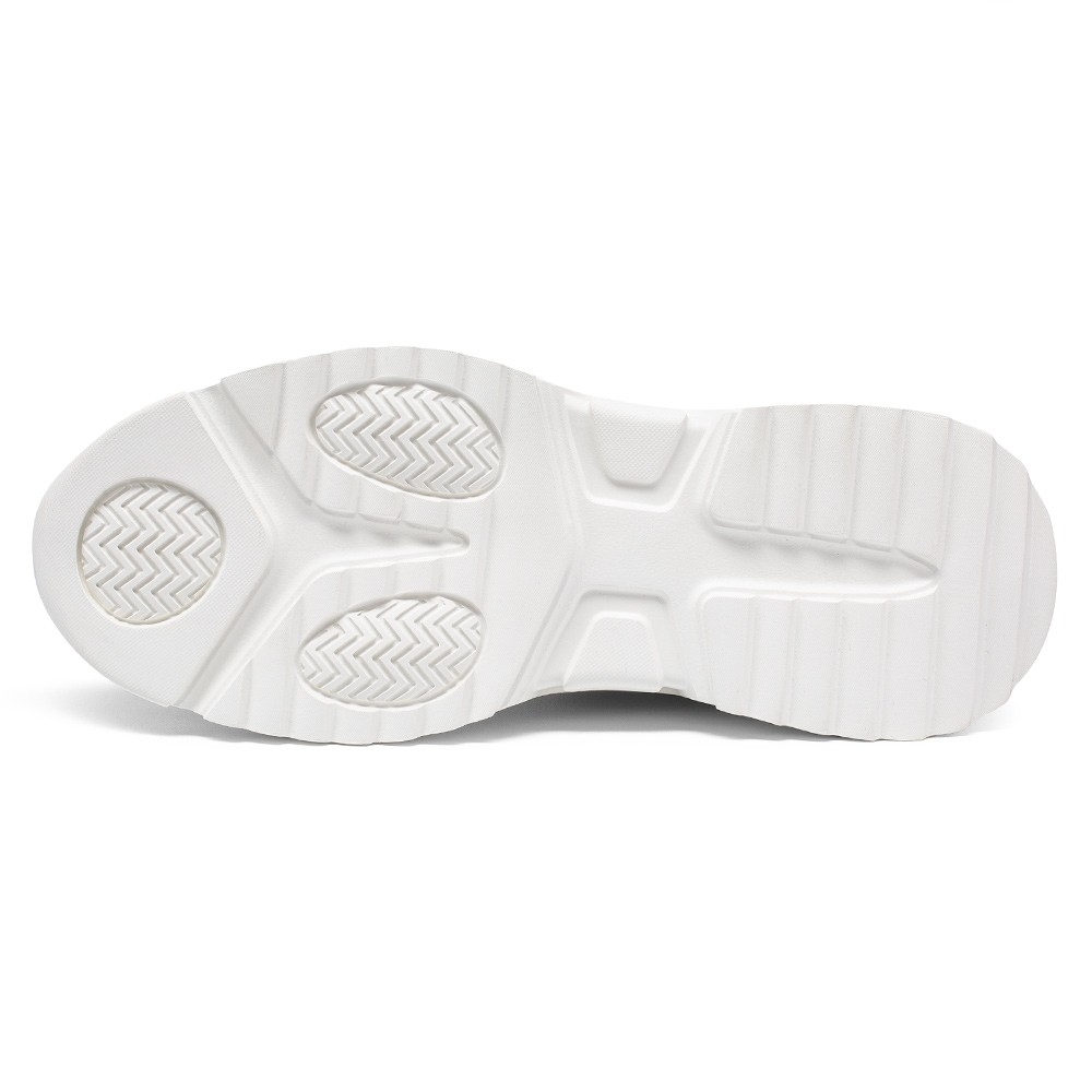 STRIDE Height Increasing Sports Shoes - Sports Shoes That Increase Your Height - White Leather Men Sneakers 7 CM / 2.76 Inches