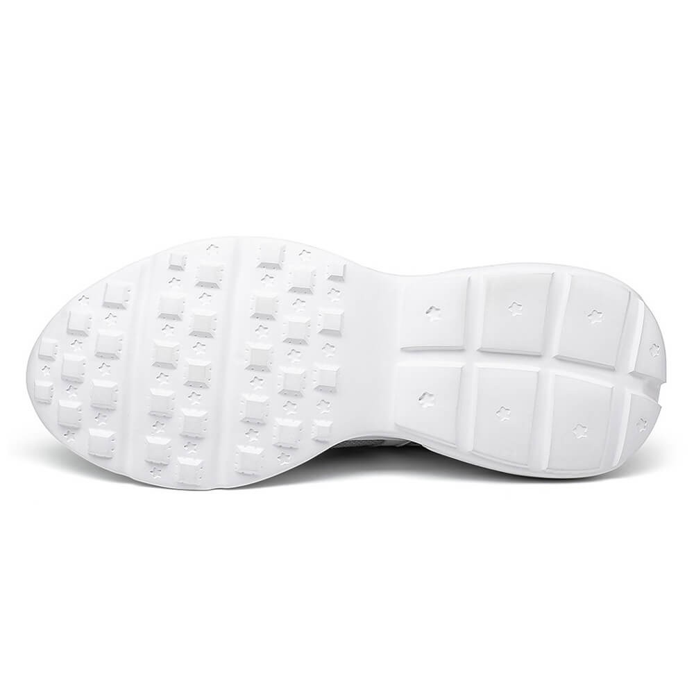 STRIDE Lightweight Elevator Shoes - Gray/White Height Increasing Sneakers For Men 7CM / 2.76 Inches