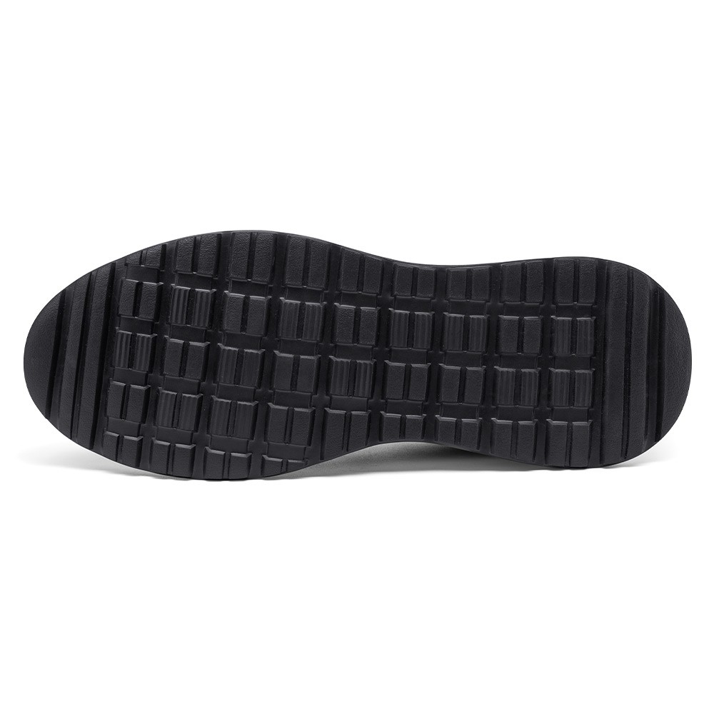 STRIDE Height Increasing Sneakers - Taller Shoes For Men - Black Leather Elevator Sneakers 7 CM / 2.76 Inches Taller