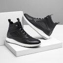 STRIDE Taller Sneakers - Sneakers Increase Height - Black High-Top Breathable Mesh Men Casual Shoes 7 CM / 2.76 Inches