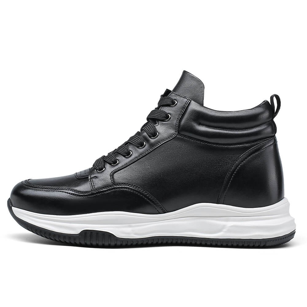 STRIDE Men Taller Shoes - Sneakers That Make You Taller - Black High Top Sneakers 7cm / 2.76 Inches