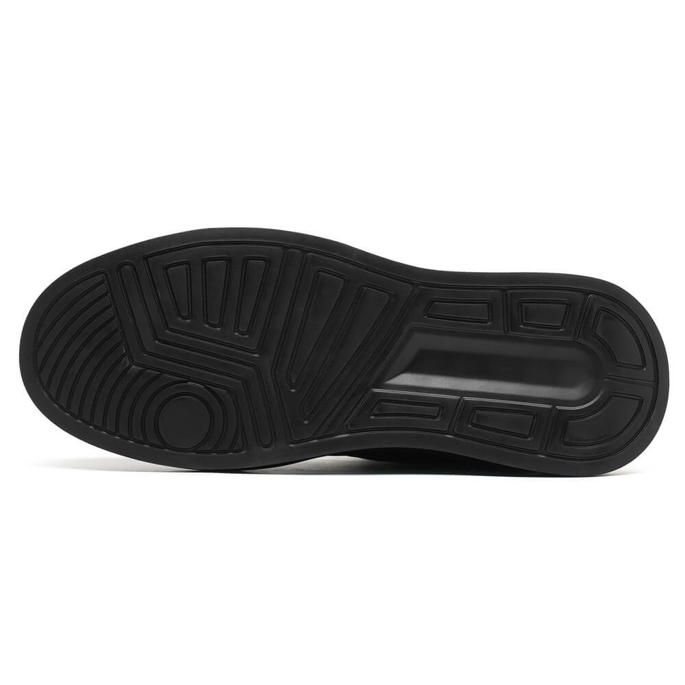 STRIDE Taller Sneakers - Mens Elevator Shoes - Black Leather Casual Sneakers 6cm / 2.36 Inches