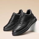 STRIDE Taller Sneakers - Mens Elevator Shoes - Black Leather Casual Sneakers 6cm / 2.36 Inches