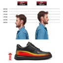 STRIDE Taller Sneakers - Mens Elevator Shoes - Black Leather Casual Sneakers 6cm / 2.36 Inches
