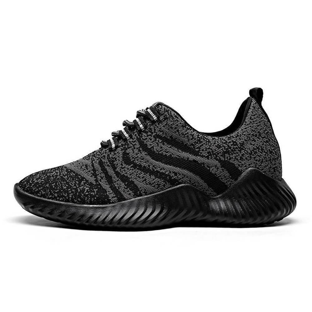 STRIDE Height Increasing Trainers Knit Elevator Sports Shoes Lightweight Men Taller Shoes Gray / Knit 6CM / 2.36 Inches