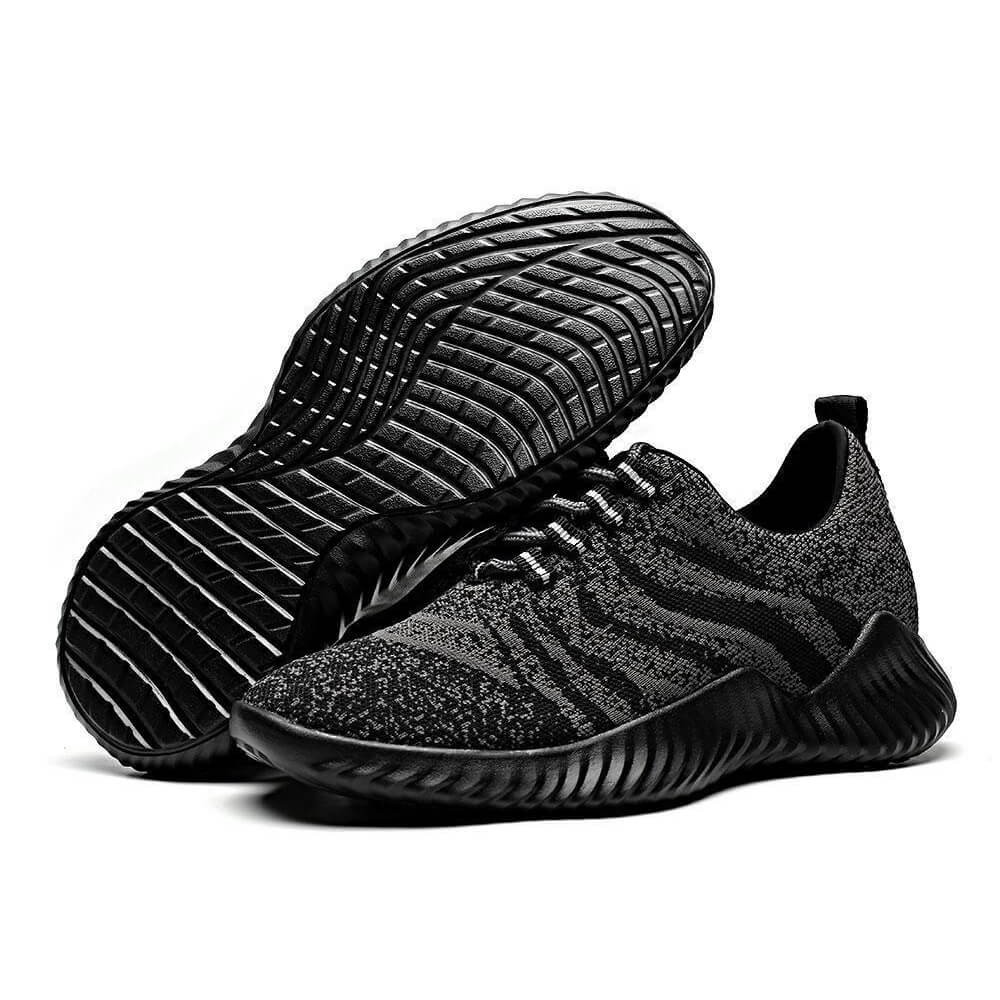 STRIDE Height Increasing Trainers Knit Elevator Sports Shoes Lightweight Men Taller Shoes Gray / Knit 6CM / 2.36 Inches