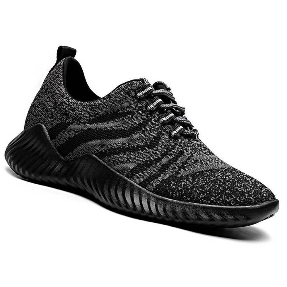 STRIDE Height Increasing Trainers Knit Elevator Sports Shoes Lightweight Men Taller Shoes Gray / Knit 6CM / 2.36 Inches