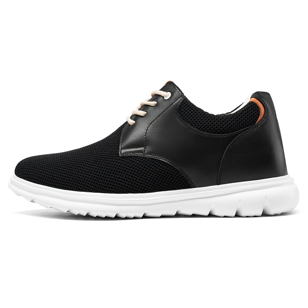 STRIDE Men Elevator Shoes Black Mesh Casual Shoes For Short Men That Make You 7CM / 2.76 Inches Taller
