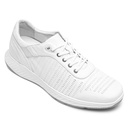 STRIDE Height Increasing Casual Shoes - Mens Sneakers That Make You Taller - White Leather Elevator Sports Shoes 6 CM / 2.36 Inches