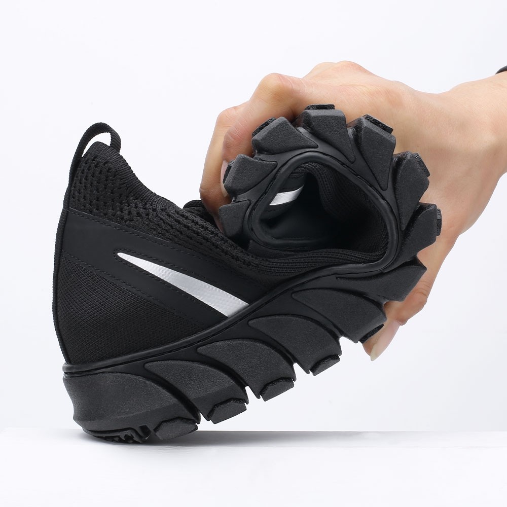 STRIDE Men Elevator Shoes Sneakers - Black Height Increasing Sneakers - Shoes That Make You Taller 6 CM / 2.36 Inches