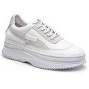STRIDE Women Hidden Leather Wedge Sneakers 9CM / 3.54 Inches Taller-White