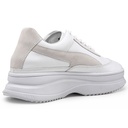 STRIDE Women Hidden Leather Wedge Sneakers 9CM / 3.54 Inches Taller-White