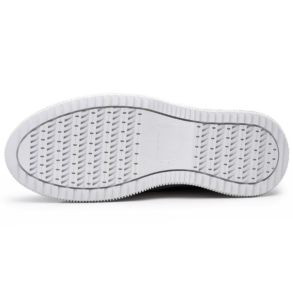 STRIDE Women Hidden Leather Wedge Sneakers 9CM / 3.54 Inches Taller-White