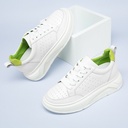 STRIDE Women Elevator Shoes - Wedge Sneakers For Ladies - White Leather Sneakers For Women 6 CM / 2.36 Inches