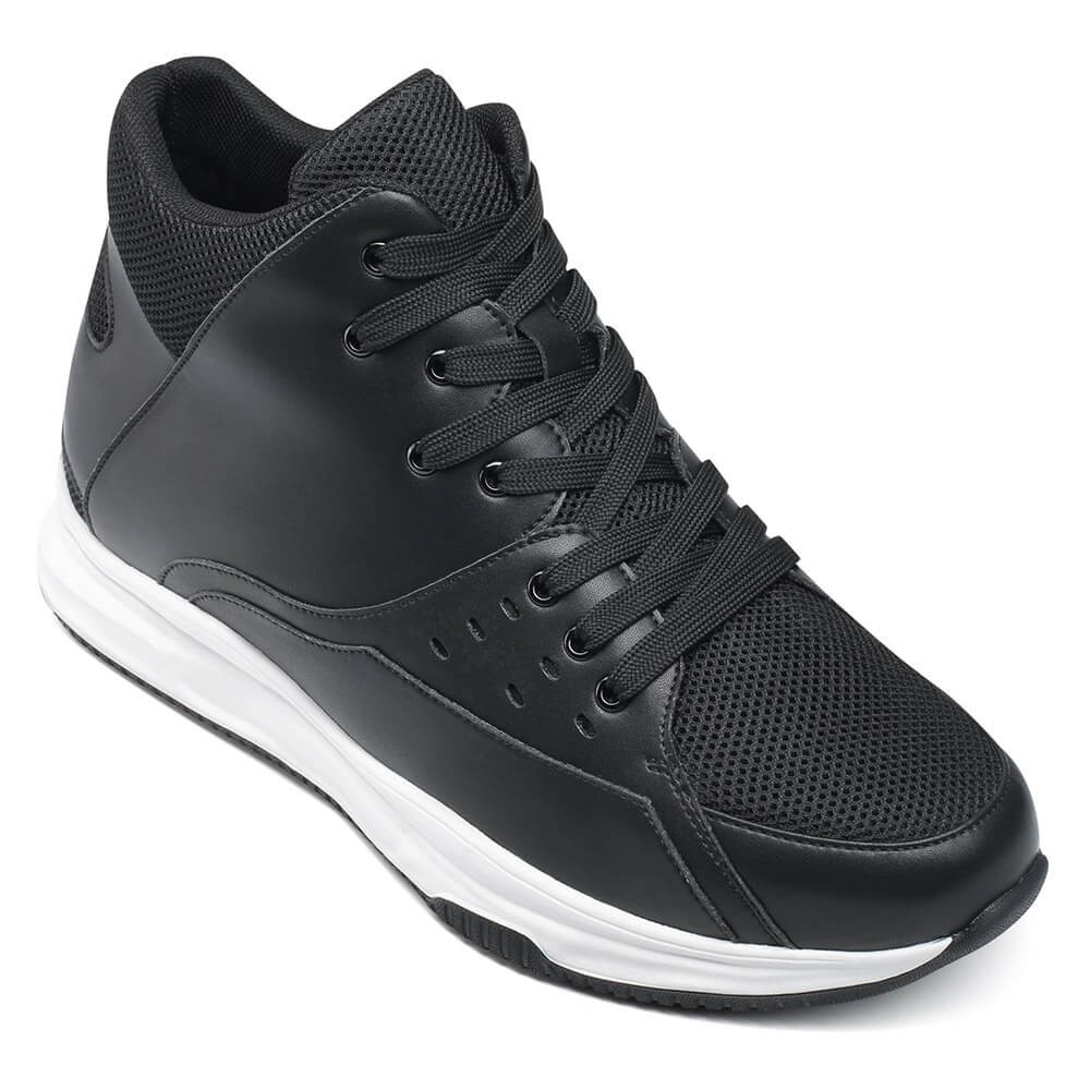 STRIDE Height Increasing Basketball Shoe Black High-Top Sneakers That Make You Taller 9.5 CM / 3.74 Inches