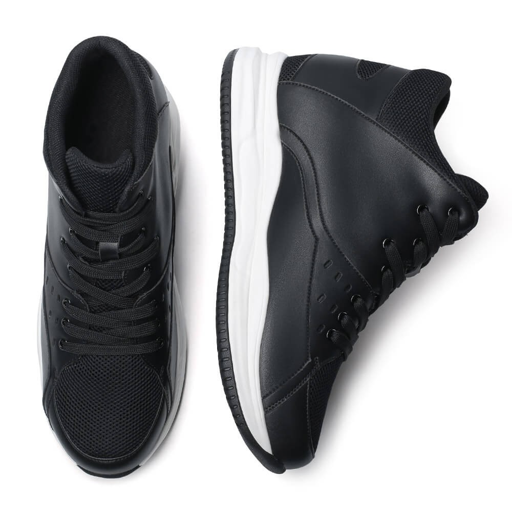 STRIDE Height Increasing Basketball Shoe Black High-Top Sneakers That Make You Taller 9.5 CM / 3.74 Inches