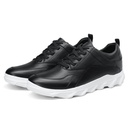 STRIDE Elevator Shoes For Men - Mens Sneakers That Make You Taller - Black Leather Sneakers 6 CM / 2.36 Inches