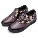 STRIDE Height Increasing Sneakers - Handcrafted Grey Patina Leather Elevator Shoes - Men Taller Shoes 6 CM/2.36 Inches