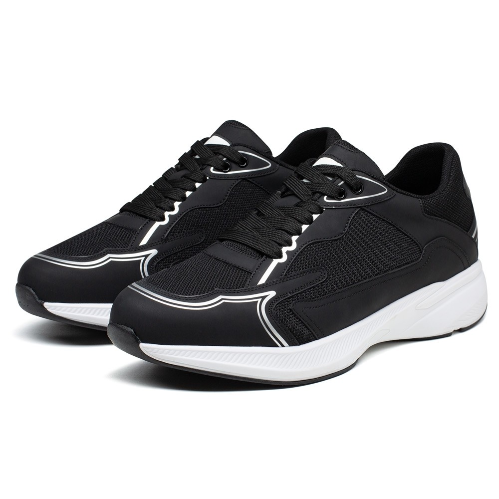 STRIDE Height Increase Sneakers - Breathable Men Black Sneakers That Make You Taller 7CM / 2.76 Inches