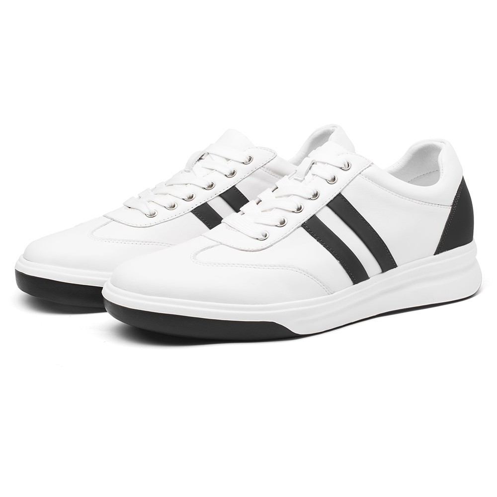 STRIDE Elevator Sneakers - Height Enhancing Shoes - Casual Men White Sneakers 7CM / 2.76 Inches